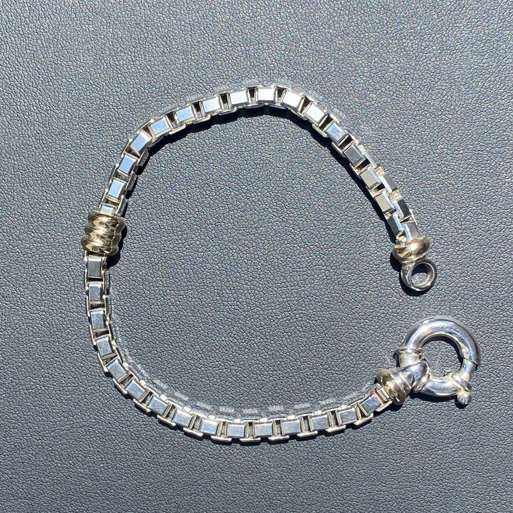 Unisex 925/14KT box link bracelet⛓